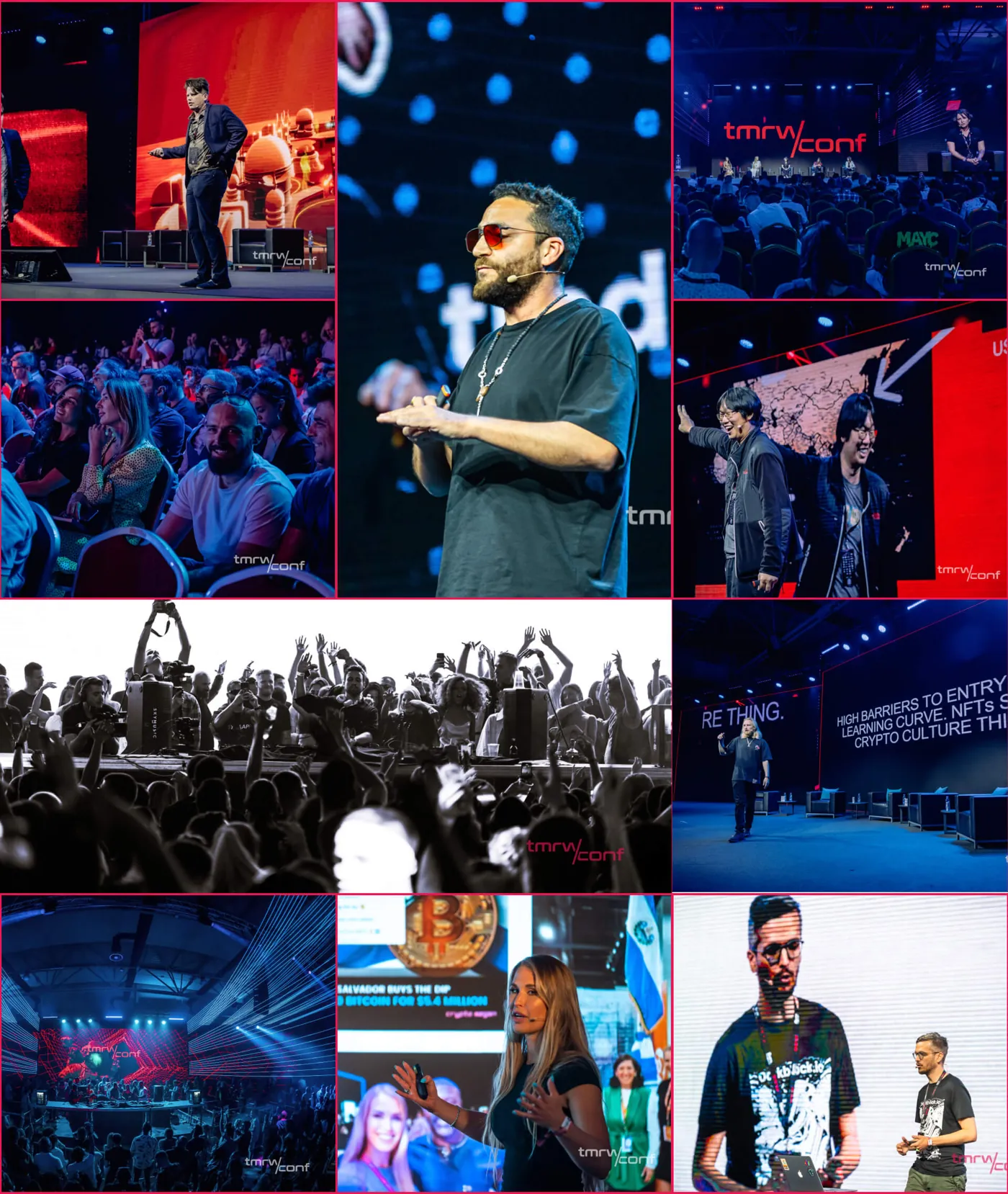 Collage of moments from the three days of TMRW Belgrade 2022