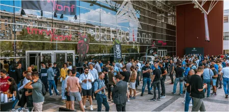 Attendees outside Belexpocentar at TMRW Belgrade 2022